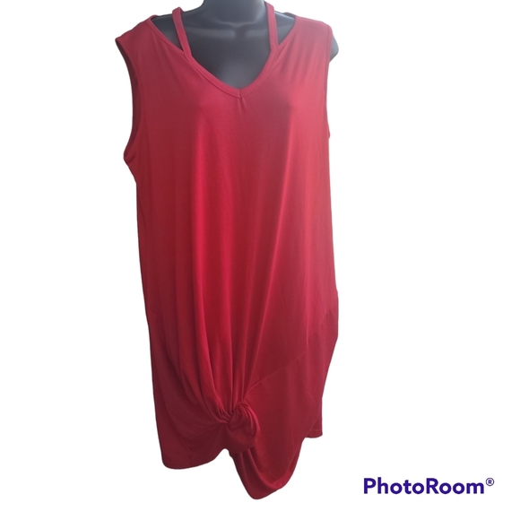 LOLLO VITA Women Casual Short TShirt Dresses Cold Shoulder, Size XXL Red - Picture 3 of 7